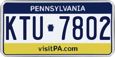 PA license plate KTU7802