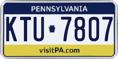 PA license plate KTU7807