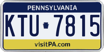 PA license plate KTU7815