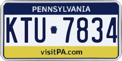 PA license plate KTU7834