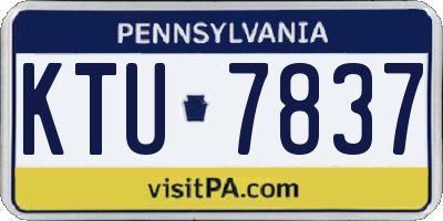 PA license plate KTU7837