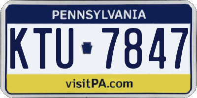 PA license plate KTU7847