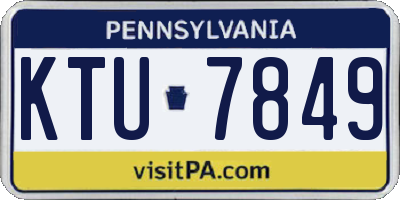 PA license plate KTU7849