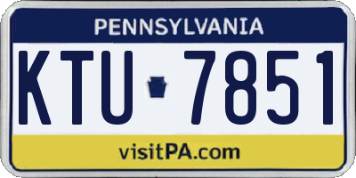 PA license plate KTU7851
