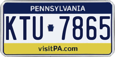 PA license plate KTU7865