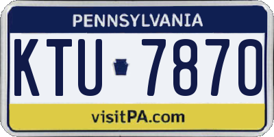 PA license plate KTU7870