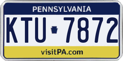 PA license plate KTU7872