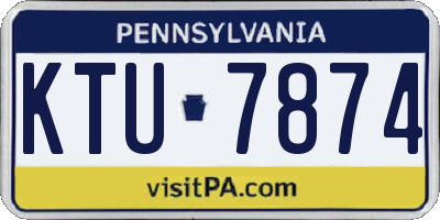 PA license plate KTU7874