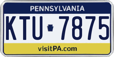 PA license plate KTU7875