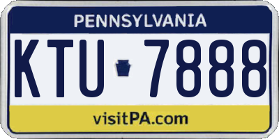 PA license plate KTU7888