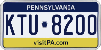 PA license plate KTU8200