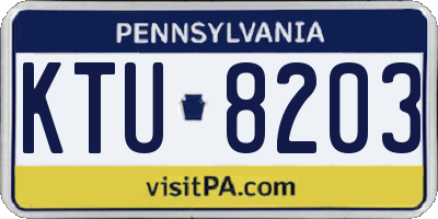 PA license plate KTU8203