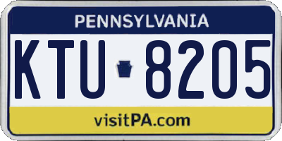 PA license plate KTU8205