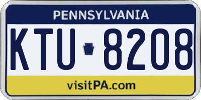PA license plate KTU8208
