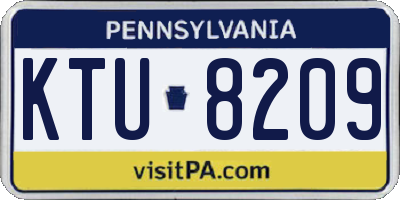 PA license plate KTU8209