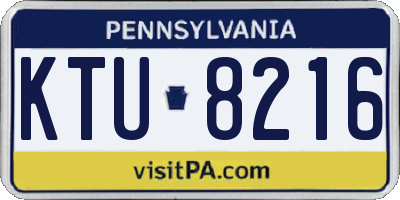 PA license plate KTU8216