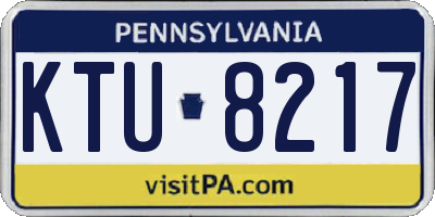 PA license plate KTU8217