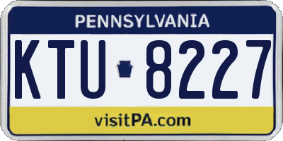 PA license plate KTU8227