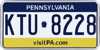 PA license plate KTU8228