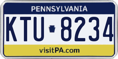 PA license plate KTU8234