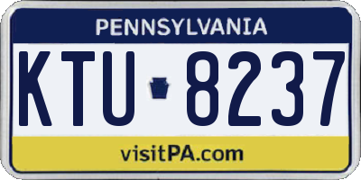 PA license plate KTU8237