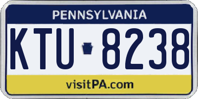 PA license plate KTU8238
