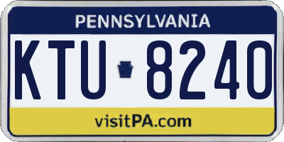PA license plate KTU8240
