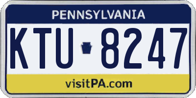 PA license plate KTU8247