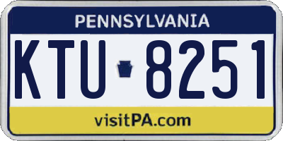 PA license plate KTU8251