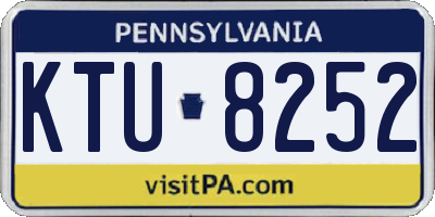 PA license plate KTU8252