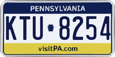 PA license plate KTU8254