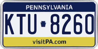 PA license plate KTU8260