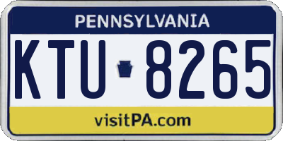 PA license plate KTU8265