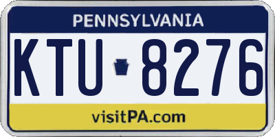 PA license plate KTU8276