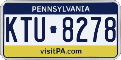 PA license plate KTU8278