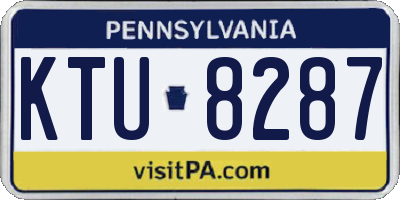 PA license plate KTU8287