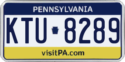 PA license plate KTU8289