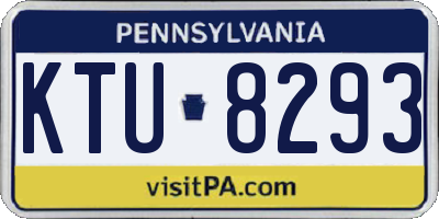 PA license plate KTU8293