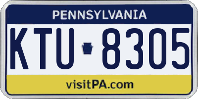 PA license plate KTU8305
