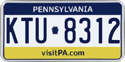 PA license plate KTU8312
