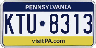 PA license plate KTU8313