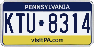 PA license plate KTU8314