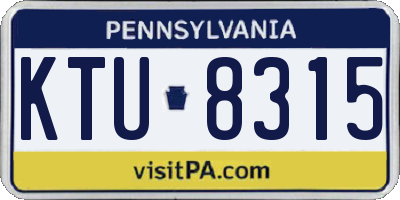 PA license plate KTU8315