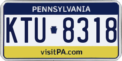 PA license plate KTU8318