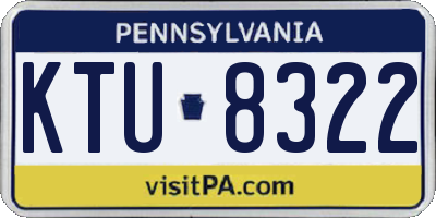 PA license plate KTU8322