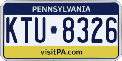 PA license plate KTU8326