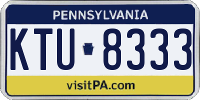 PA license plate KTU8333