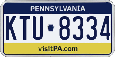PA license plate KTU8334