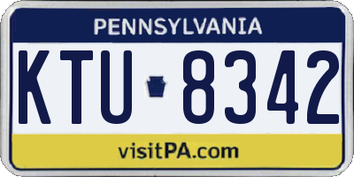 PA license plate KTU8342