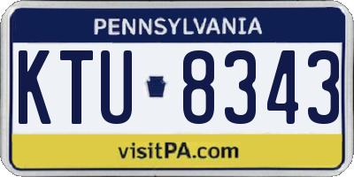 PA license plate KTU8343